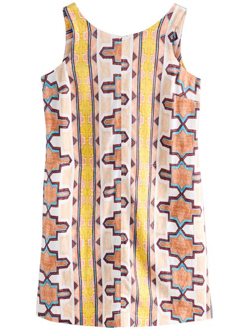 Next Kjole  creme / azur / brun / pastelgul