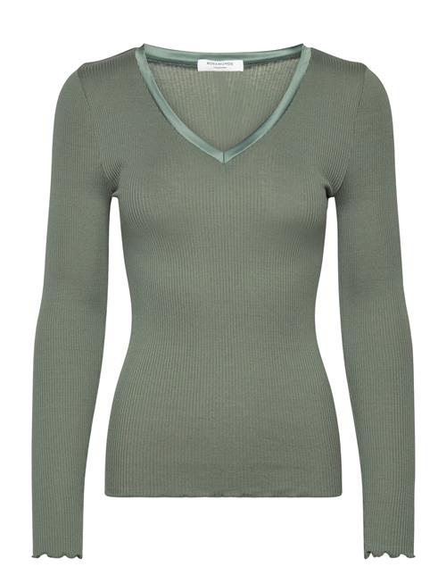 Rosemunde | Rwbeatha Silk V-Neck Satin Tape T-S | L