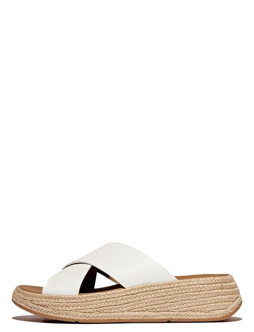 FitFlop | F-Mode Espadrille Leather Flatform Cross Slides | 37