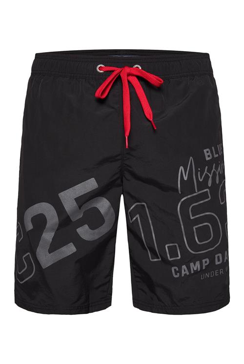 CAMP DAVID Badeshorts  grå / rød / sort