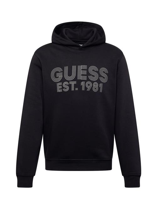 GUESS Sweatshirt 'Beau'  lysegrå / sort