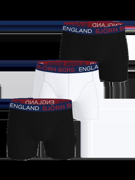 Björn Borg Cotton Stretch Boxers England 3-pack Sort, XS