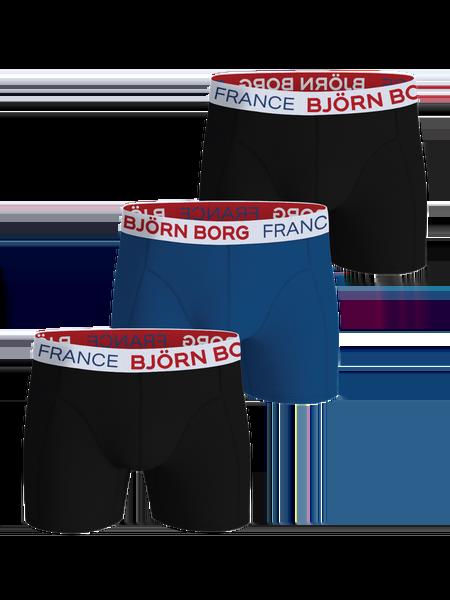 Björn Borg Cotton Stretch Boxers France 3-pack Sort, XS