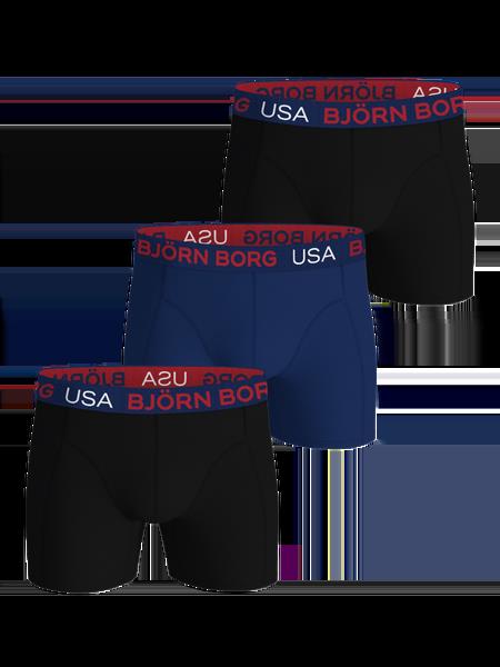 Björn Borg Cotton Stretch Boxers Usa 3-pack Sort, XS