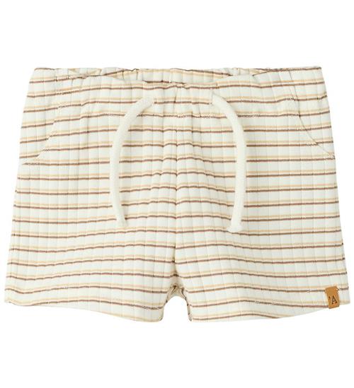 Lil Atelier Shorts - Rib - NbmHaldur - Coconut Milk/Coca Mocha