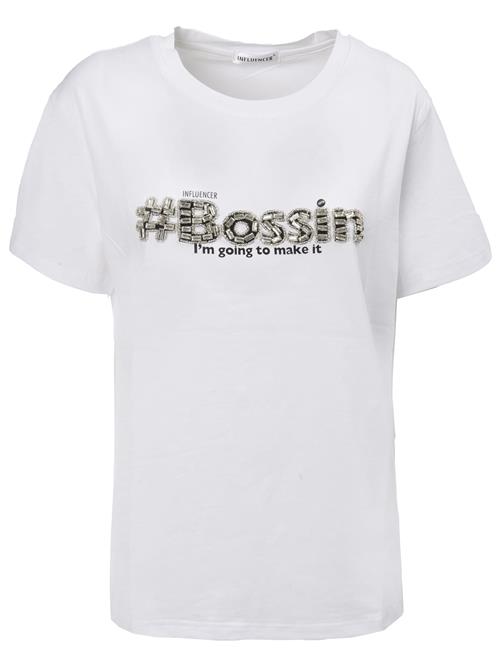 Influencer Shirts 'Bossing'  sort / sølv / hvid
