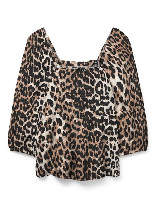 VERO MODA Bluse 'VMJOSIE'  creme / brokade / mørkebrun