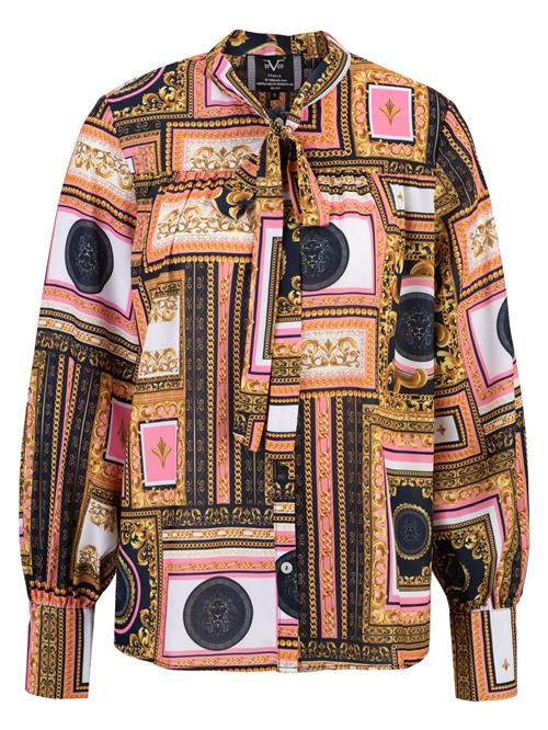 19V69 ITALIA Bluse 'Lavina'  navy / gylden gul / lys pink / hvid