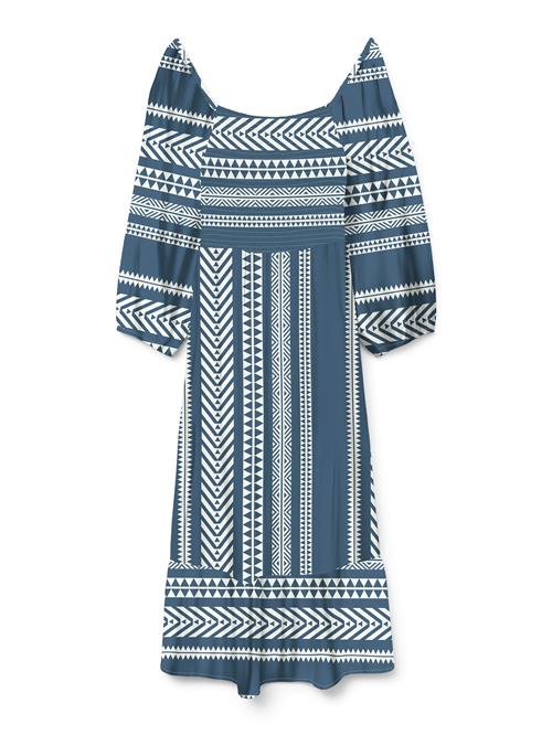 VERO MODA Kjole 'VMDICTHE'  røgblå / hvid