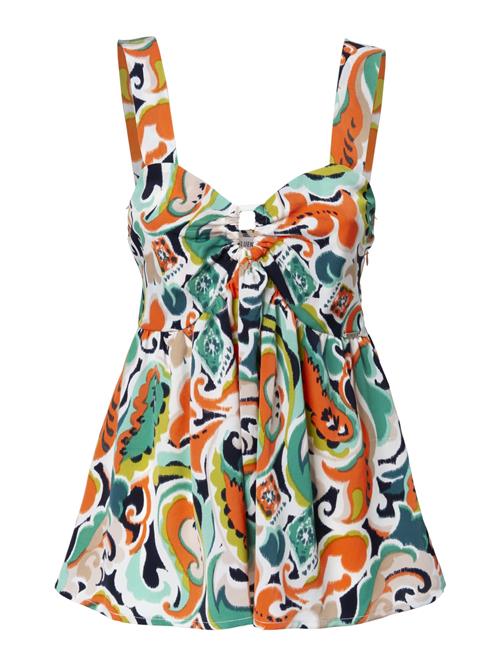 Influencer Overdel  lysegrøn / mørkeorange / sort / hvid