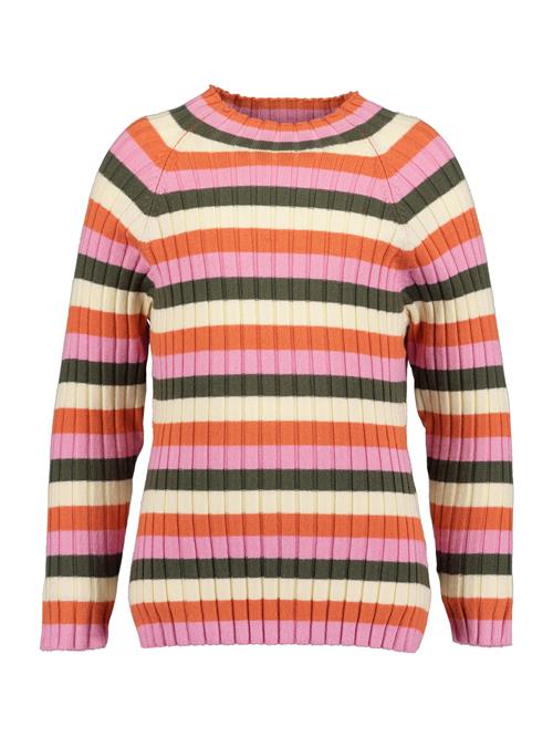 BLUE SEVEN Pullover  pastelgul / mørkegrøn / hummer / pitaya