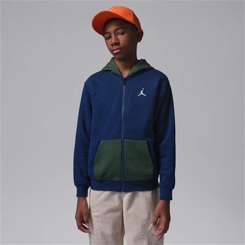 Jordan Brooklyn Fleece-hættetrøje med fuld lynlås til større børn - blå