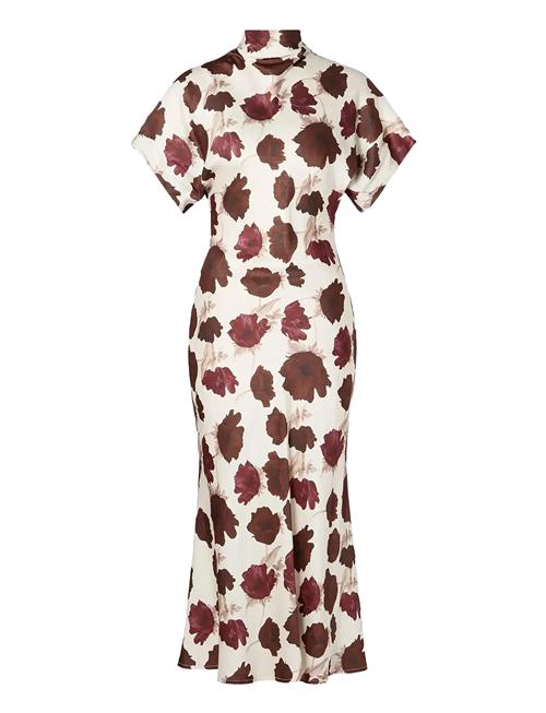 Malina | Alivia Short Sleeve Satin Midi Dress | S