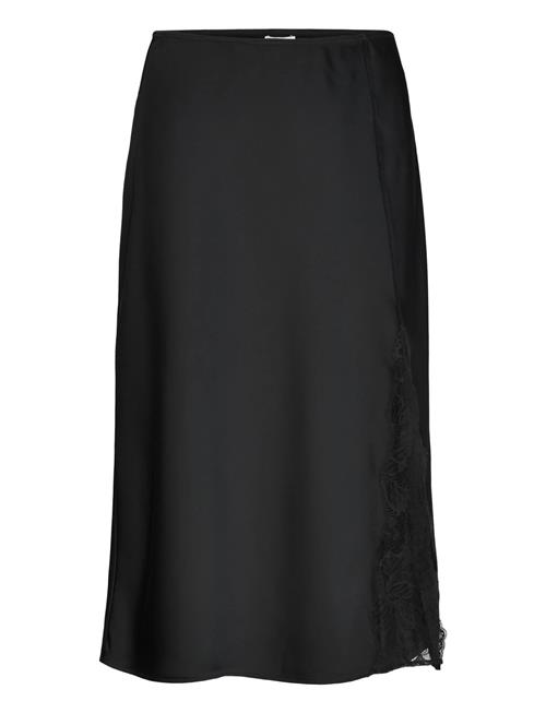 Calvin Klein | Matte Shine Satin Lace Trim Midi | M