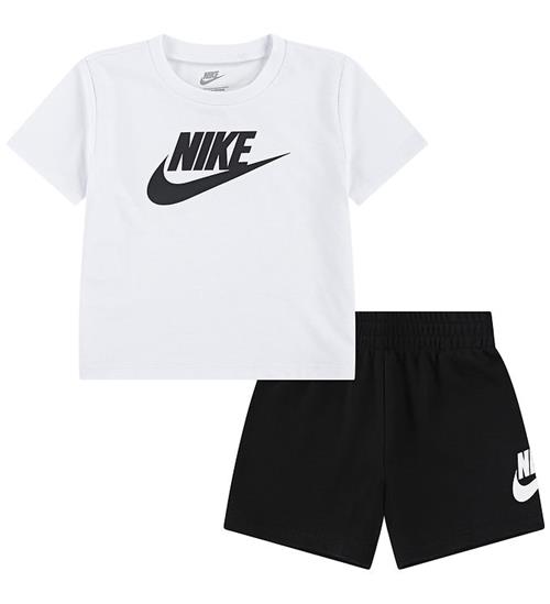 Nike Shortssæt - T-shirt/ Shorts - Black/ White