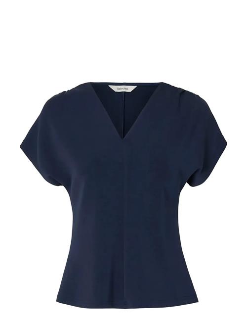 Selected | Slftenny Ss V-Neck Gathered Top Noos | M