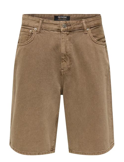 ONLY & SONS | Onscarl Ball. Brown 6602 Tai Dnm Shorts | XL