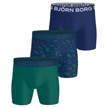 Björn Borg 3P Sports Microfiber Boxers Blå/Grøn polyester Medium Herre