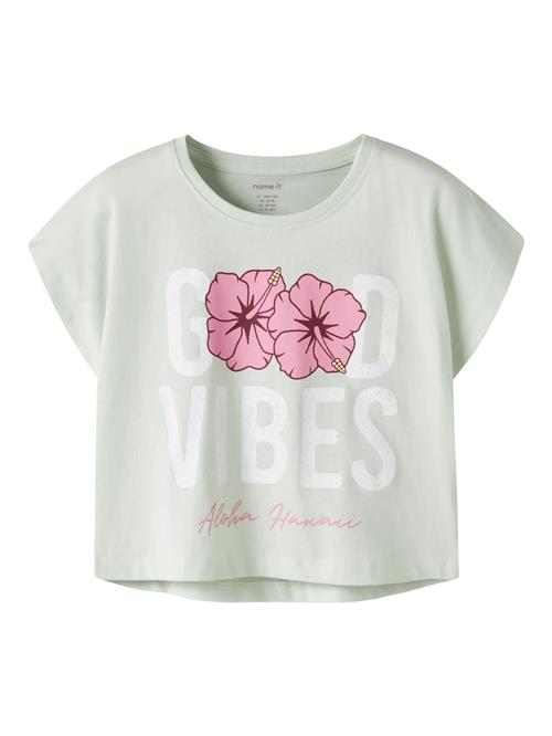 NAME IT T-shirt Vilma Pale Aqua Good Vibes
