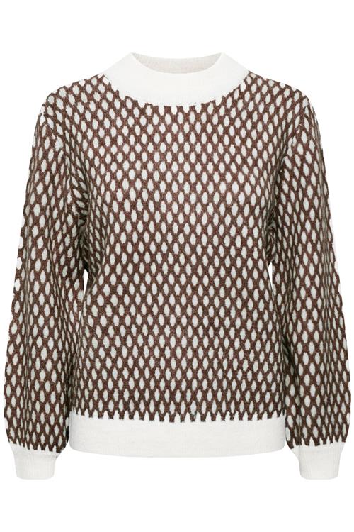 ICHI Pullover 'Kamara'  brun / hvid