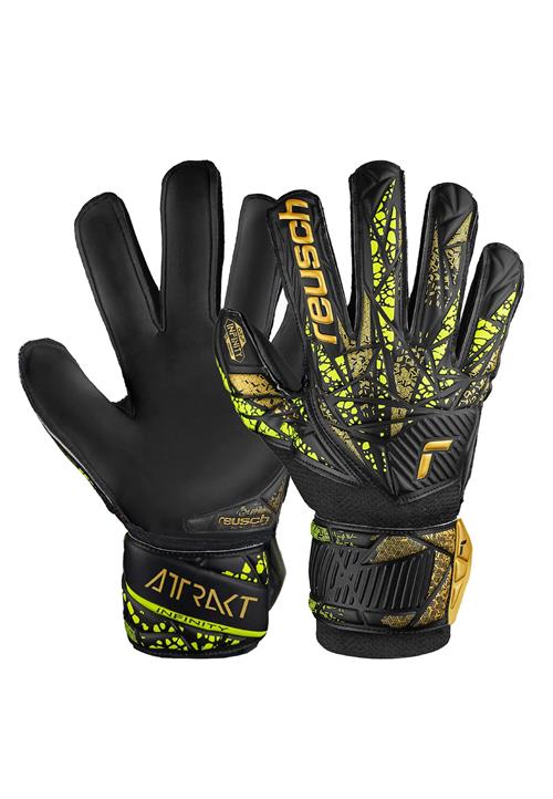 REUSCH Sportshandsker 'Attrakt Infinity'  neongul / guld / sort