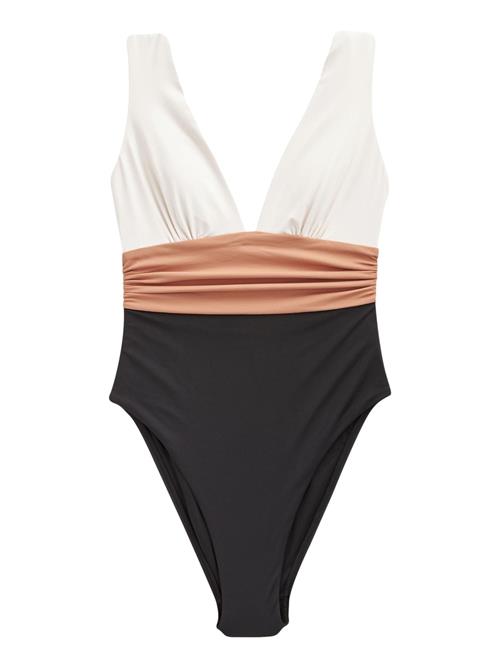 Next Formgivende badedragt  beige / sort / hvid