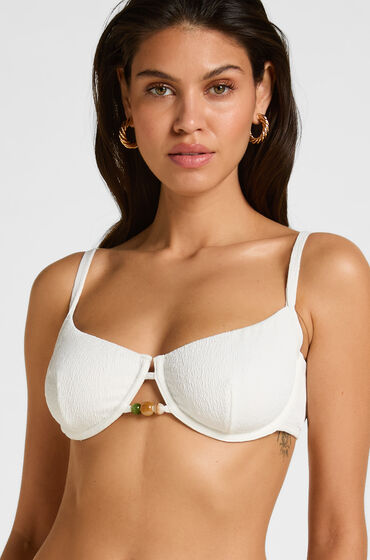 Hunkemöller Ikke-Polstret Bøjle Bikini Top Crinkle Hvid