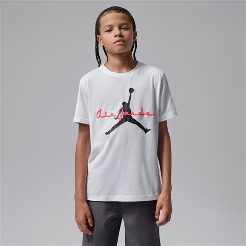 Jordan Flight Essentials Script-T-shirt til større børn - hvid