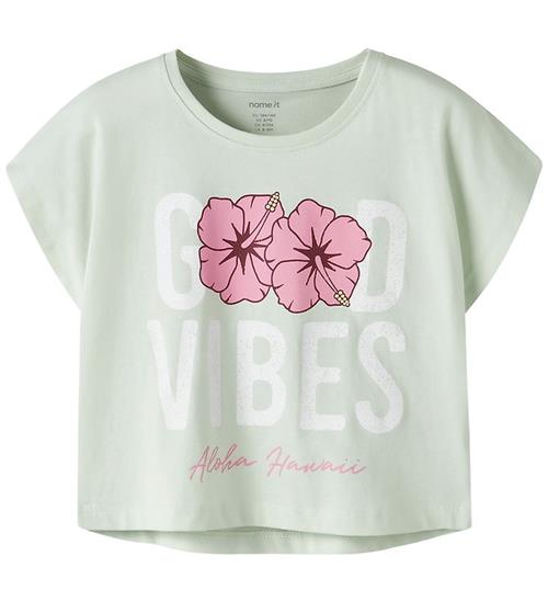Name It Crop Top - NkfVilma - Pale Aqua/Good Vibes