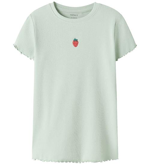 Name It T-shirt - Rib - NkfVivemma - Pale Aqua/Strawberry