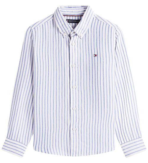 Tommy Hilfiger Skjorte - Hør/Viskose - Empire Blue Stripe