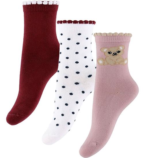 Name It Strømper - NmfRiva - 3-pak - Burgundy