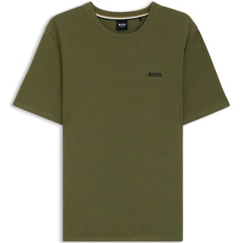 BOSS Waffle T Shirt Grøn/Khaki Medium Herre