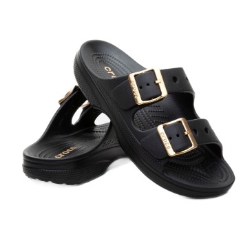 Crocs Saturday Metallic Buckle Sandal Sort not spec US W9 (EU 39-40) Dame
