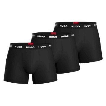 HUGO 3P Triplet Boxer Brief Sort/Hvid bomuld Large Herre