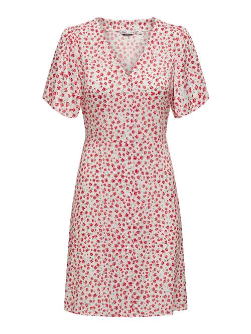 ONLY Sommerkjole 'ONLEVIDA'  oliven / mørkerød / hvid