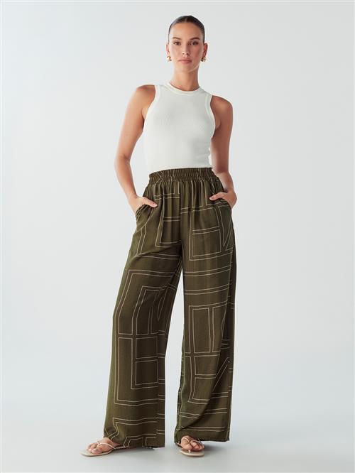 Willa Bukser 'Sky'  oliven / hvid