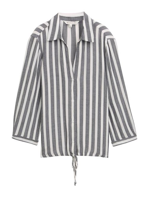 TOM TAILOR Bluse  grå / hvid