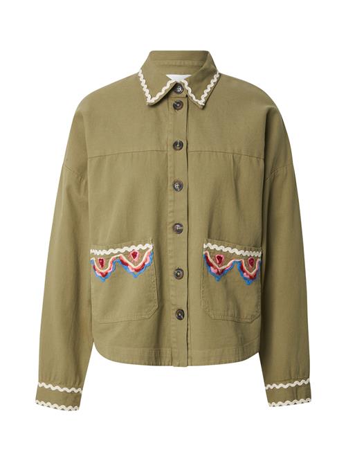 YAS Overgangsjakke 'YASMIRRA'  blå / oliven / lys pink / hvid