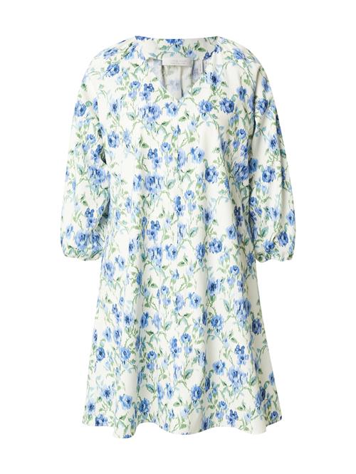 Rich & Royal Kjole  creme / royalblå / lysegrøn