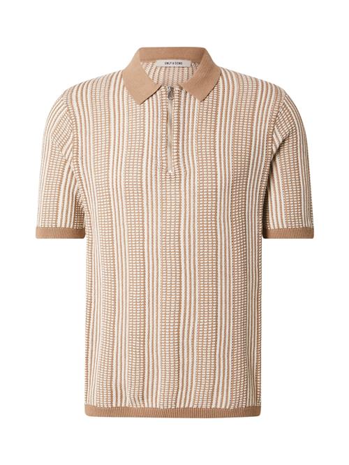 Only & Sons Pullover 'ONSKETIL'  mørkebeige / hvid