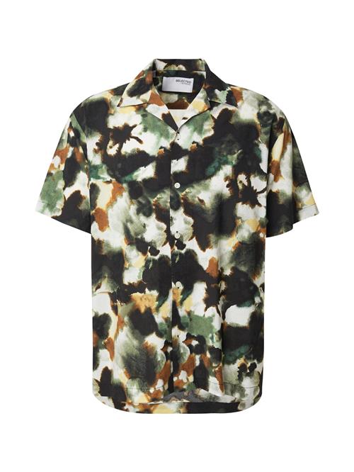 SELECTED Skjorte 'SLHRLXAIR'  grøn / oliven / sort / offwhite