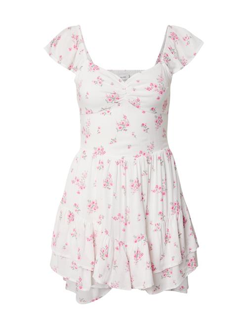 HOLLISTER Kjole  mørkegrøn / pink / hvid