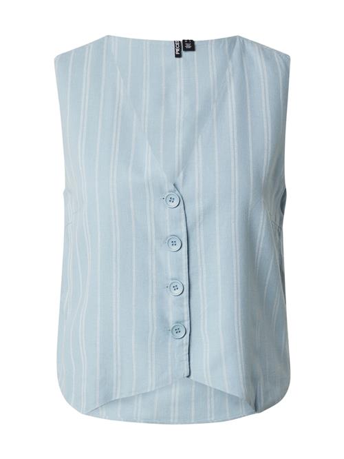 PIECES Vest 'PCPIA'  lyseblå / hvid