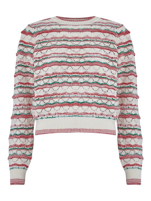 minus Pullover 'Kalima'  lysebeige / grøn / hindbær