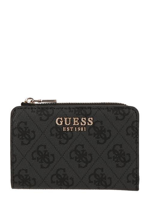 GUESS Tegnebog 'LAUREL II SLG ZIP ARND CRD CSE'  grafit / sort
