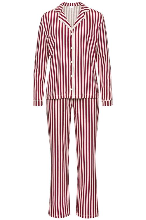 LASCANA Pyjamas  rød / vinrød / hvid