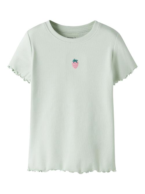 NAME IT T-shirt Vivemma Pale Aqua Strawberries Embroidery