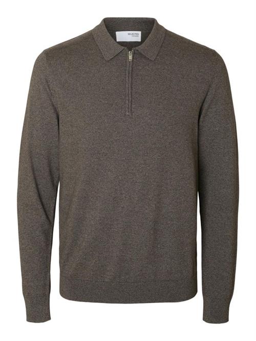 SLHBERG LS HALF ZIP POLO NOOS