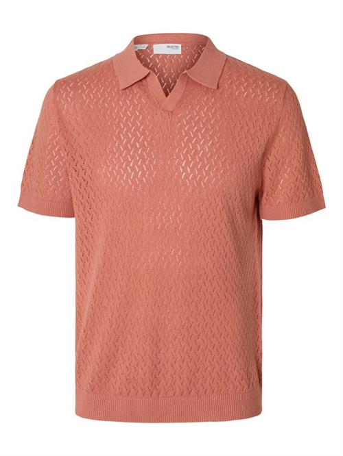 SLHLINO SS KNIT CROCHET OPEN POLO